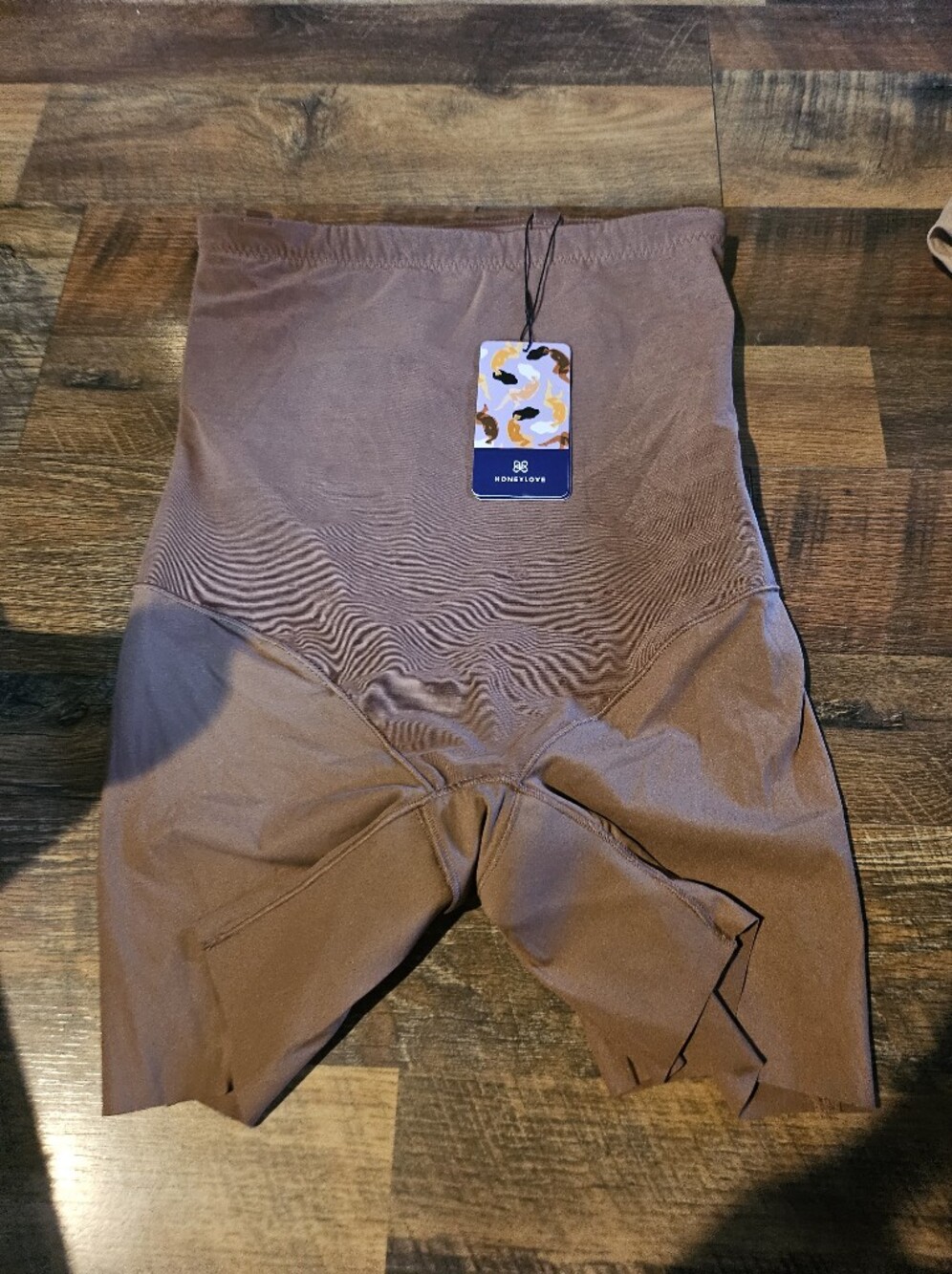Honeylove High-Waist Shaping Shorts in Brown